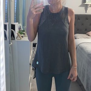 Workout tank top with lace on shoulders and back